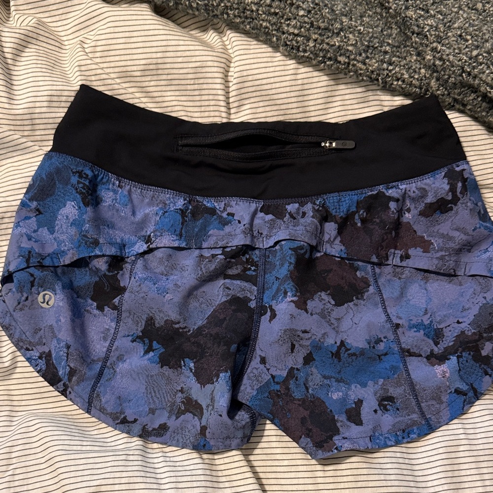 lululemon athletica Black and Blue Camo Women's Shorts